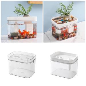 USB Powered Air Pum Desktop Fish Tanks Clear Small Aquarium For Indoor Office Home Living Room Decoration
