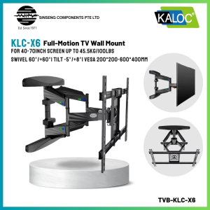 KALOC X6 40-70 inch TV Bracket Double Arm Full Motion Swivel Wall Mount(Load:45KG) [MODEL:TVB-KLC-X6]