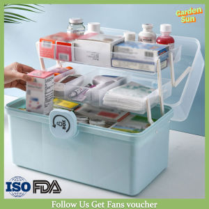 100% Original Household Medicine Box Extra Large Family Medicine Box Childrens Large Capacity Multi-Layer Portable First Aid Medical Kit Safe Material GardenSun Office Storage Box