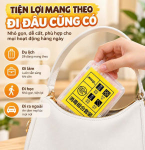 Hộp Sơ Cứu Mini 4 Trong 1 – Miếng Tẩm Cồn Tăm Bông Tẩm Iod Băng Dán Cá Nhân Nhỏ Gọn Tiện Mang Theo