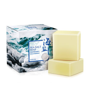 100g Sea Salt Soap Shrink Pores Whitening Blackhead Removal Face Wash Treatment Pores Acne Remove Mites Mild and Non-irritating 海盐皂 祛螨 清洁控油