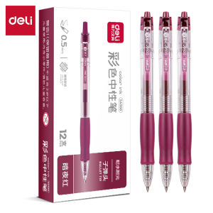 Deli Gel Pen 12 Colors Neutral Pen 0.5mm Bullet Head Smooth Writing Ballpen SA500 1Pcs