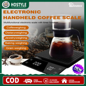 Compact Digital Coffee Scale with Timer 3kg Capacity 0.1g Accuracy for Pour Over and Espresso in Black