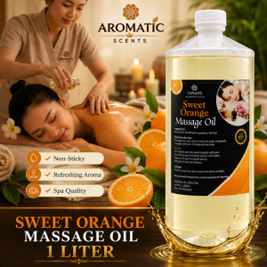 Sweet Orange Scented Relaxing Massage Oil (1 Liter) – Soothes Sore Muscles & Enhances Massage Therapy