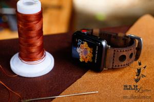 Dây Da Đồng Hồ Da Bò Nâu Đất Có 3 Lỗ Thoáng Khí RAM Leather D1 18mm