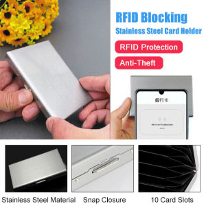Stainless Steel RFID Blocking Card Holder/Metal Card Wallet/Anti-Theft Shield For Adults/Daily Use/Card Sleeve/Secure Magnetic Protection