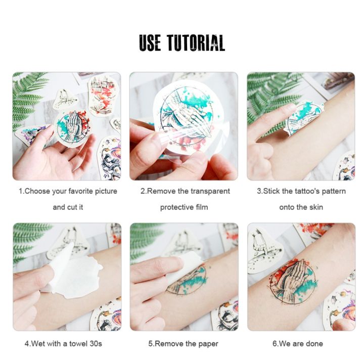 Temporary%20tattoo%20stickers%20waterproof%20durable%20female%20shoulder%20ankle%20red%20rose%2012*19cm%20-%20Image%204