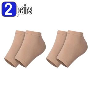 2Pairs Gel Silicone Heel Protector Sleeve Heel Pads Heel Cups Plantar Fasciitis Support Feet Care Skin Repair Cushion Half-yard Socks