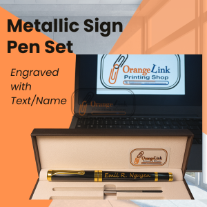 Engraved Sign Pen Set with Box – Personalized Gift | Custom Name/Logo | Elegant Ballpoint Pen