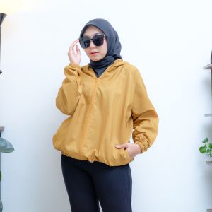 Jaket Running Olahraga Wanita Hoodie Lengan Panjang Bahan Mesh Cepat Kering Untuk Yoga/Gym/Lari