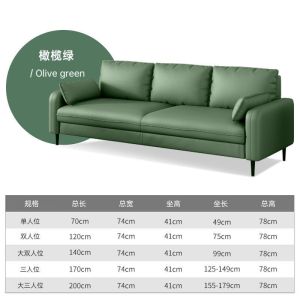Nordic style modern technology cloth sofa living room double technology cloth