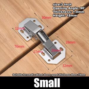 Soft Closing Stainless Steel Kitchen Cabinet Hinge Hydraulic Damping Folding Spring No Drilling