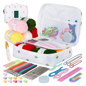 【In Stock】Crochet Kits for Beginners Adults Knitting Starter Kit for Adults Include 0.6-6.0 mm Metal Crochet Hooks Wool Case and Knitting Accessories Crochet Hook Set Kids Crochet Starter Kit UK