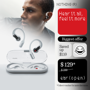 Nothing Ear (open) | Weightless ultra-light Open Sound Technology | Titanium-coated driver | AI Clear Voice Technology | Chat GPT on the go | IP54 for buds & case