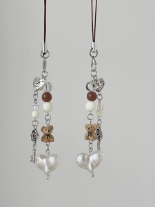 Charming hình gấu keyrings vui tươi gấu Key pendnat Phụ kiện dây móc điện thoại cho thời trang phía trước phụ nữ