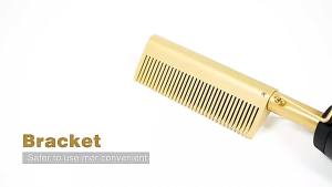 AE Dual-use electric heating copper comb for wet and dry hair Hot comb Hair straightening comb hair straightener home-use hair curling iron curling comb