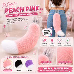Electric Wagging Tail Toy Sound Activated & Remote Control Moving Fluffy Tail USB Rechargeable Cosplay Costume E-Bike Accessory dalam 3 Warna
