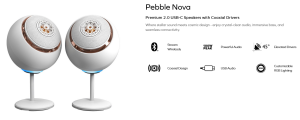 Creative Pebble Nova Premium 2.0 USB-C 100w Bluetooth RGB Wireless 45° Angle Speakers with Coaxial Drivers