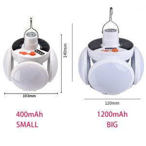 Solar Light Football Portable Foldable Camping Lantern with Hook Rechargeable USB Solar Powered for Outdoor Emergency