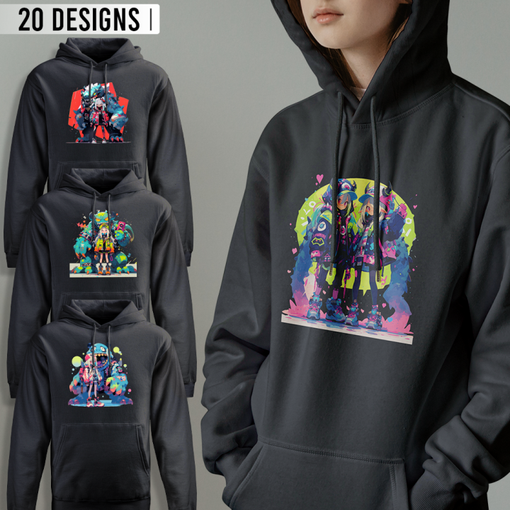 Pull-up Hoddie Jacket Japanese pop Anime Girls Clipart Design ...