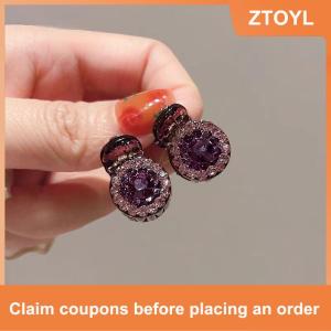 【ZTOYL】 2 4 cái kẹp tóc mini tròn Rhinestone kẹp móng vuốt nữ Zircon Retro kẹp tóc nhỏ kẹp Tóc Cua Phụ kiện tóc nữ 