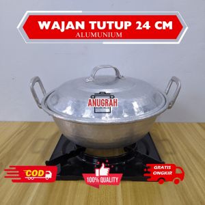 24 Cm Wajan citel tutup Alumunium Anti Lengket Mudah Dibersihkan