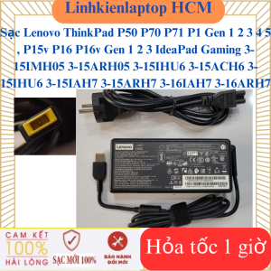 Sạc Lenovo ThinkPad P50 P70 P71 P1 Gen 1 2 3 4 5 P15v P16 P16v Gen 1 2 3 IdeaPad Gaming 3-15IMH05 3-15ARH05 3-15IHU6 3-15ACH6 3-15IHU6 3-15IAH7 3-15ARH7 3-16IAH7 3-16ARH7 - Sạc Lenovo 20V-6.75A-135W chữ nhật chân USB