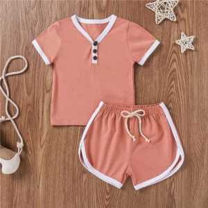 Set Anak Labonna Button Earth Tone / Setelan Labonna Balita Anak Perempuan