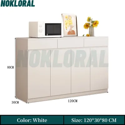 NOKLORAL Simple Sideboard Kitchen Microwave Combination Cabinet Wooden Storage Cabinet