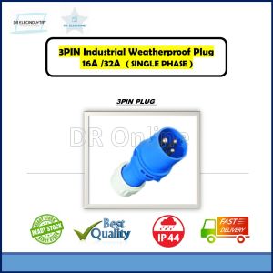 Industrial Plug Socket 3PIN 16A 32A Male Female ( Blue) IP44   ( 220-240v) TYP013S/TYP023S