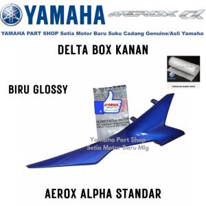 Delta Box Biru Glossy Kanan Aerox Alpha Standar Black Metallic 12 Asli Yamaha Setia Motor Baru