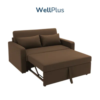 WellPlus โซฟาผ้าเบด 2 ที่นั่ง รุ่น Virginia หุ้มด้วยผ้าแคนวาสคุณภาพดี เนื้อผ้าระบายอากาศ สามารถดึงนอนได้อย่างสะดวกสบาย