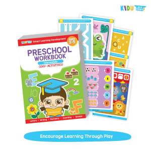 Kidu Academy Preschool Workbook Age 2-4 110 Halaman Buku Aktivitas Prasekolah Anak Tracing Menulis Huruf Angka Kidu Toys