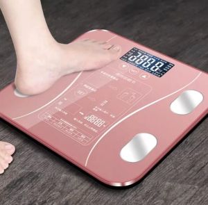 [Free Battery & Bubble][BISA COD] Timbangan Badan Digital Black Digital Scale Beban Load 180Kg Square/ Body Fat Monitor With App Smartphone