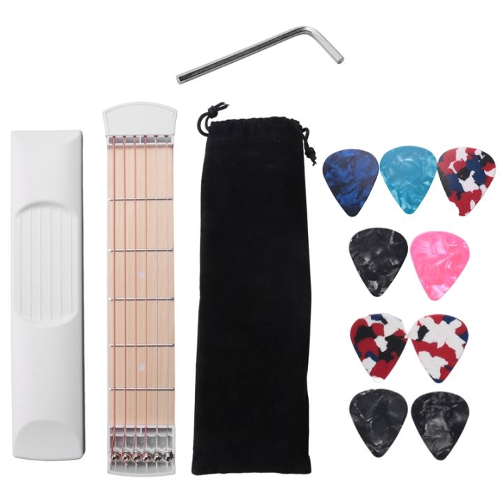 Pocket Guitar Practice Neck, Guitar Trainer 6 Fret Portable Guitar ...