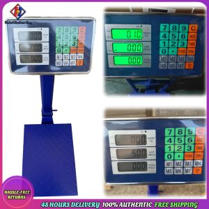 Vodool Digital Floor Heavy Duty Folding Scales with LB/KG Commercial Digital Postal Scale LCD Display for Luggage Package Warehouse Home Pet Shop