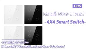 (HD1)For tuya wifi smart wall switch brazil - 4/6 gang touch panel voice control works with alexa