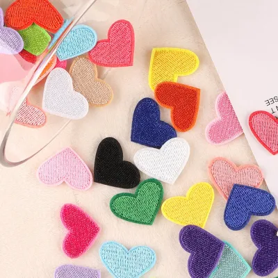 Patch ủi quần áo hình thêu vải dán balo túi mũ giày dép Đủ Màu Trái Tim Mini Xinh Xắn-ESTLA