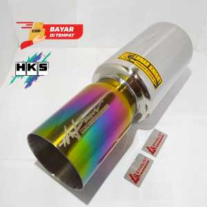 Knalpot mobil racing HKS Hi-power pelangi full stainles suara bass gahar