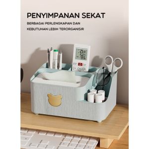 Kotak Penyimpanan Serbaguna Storage Box Meja Kantor BONBOX Organizer Container Tempat Remote Tisue Perkakas
