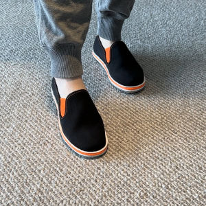 Designed For Spring And Summer Solid Color Elastic Fabric Shoes For Men Personalized Driving Shoes Breathable Multi-Layer Sole