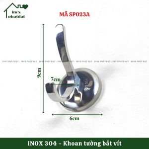 Móc treo đồ nhà tắm 100% Inox đúc đặc PHÁT ĐẠT không rỉ sét Móc áo đơn inox giá treo inox (SP023A.023B)