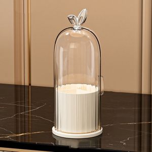 STMEN Dustproof Rotating Makeup Brush Holder Transparent Rotatable Cosmetic Storage Box Multi-function with Cover Makeup Brush Storage Tube Lipstick