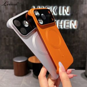 for Magsafe Matte Frameless Case for iPhone 17 16 15 Pro Max Air 13 14 Magnetic Borderless Hard PC Ultra Slim Shockproof Cover
