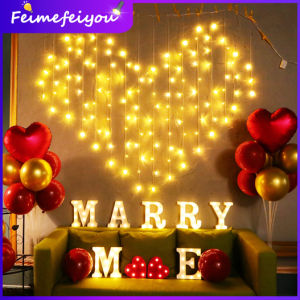 LED ม่านแสงสตริงรักรูปหัวใจนางฟ้าข้อเสนองานแต่งงานแสงสตริงห้องห้องนอนตกแต่งแสงสตริงสหภาพยุโรปเสียบ