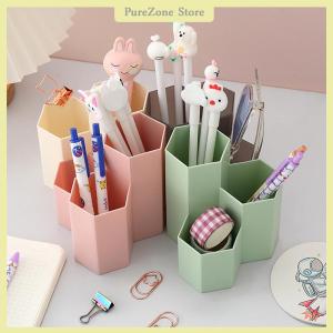 [PureZone] 3 Lattices Cosmetic Make-up Brush Storage Box Table Organizer Make Up Tools Box