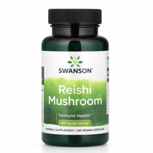 Swanson Reishi Mushroom Supplement 600mg 60 Vegan Capsules Immune Support Stress and Liver Health Supplement