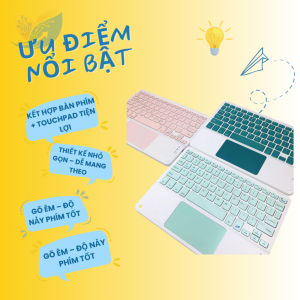 Bàn phím bluetooth không dây cảm ứng 10 inch nút vuông tương thích ios android laptop tablet