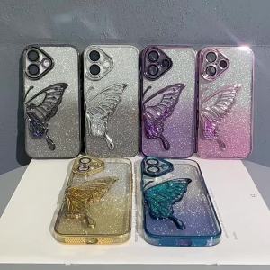 Quicksand Butterfly Glitter 17 Phone Case Women 16promax Mobile Phone Case 15 Advanced Sense tpu Soft Shell