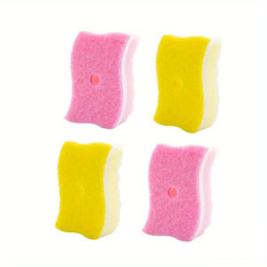 4pcs S-type Wave Cleaning Sponge Set Water Absorbing Sponges Brush Kitchen Dish Cleaning Tool Cleaner Pot Wipe Scrubbing Scouring Pad